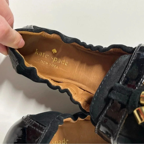 Kate Spade Black Suede NY Shirley Charm Loafer Flat Size 8M - Picture 6 of 8